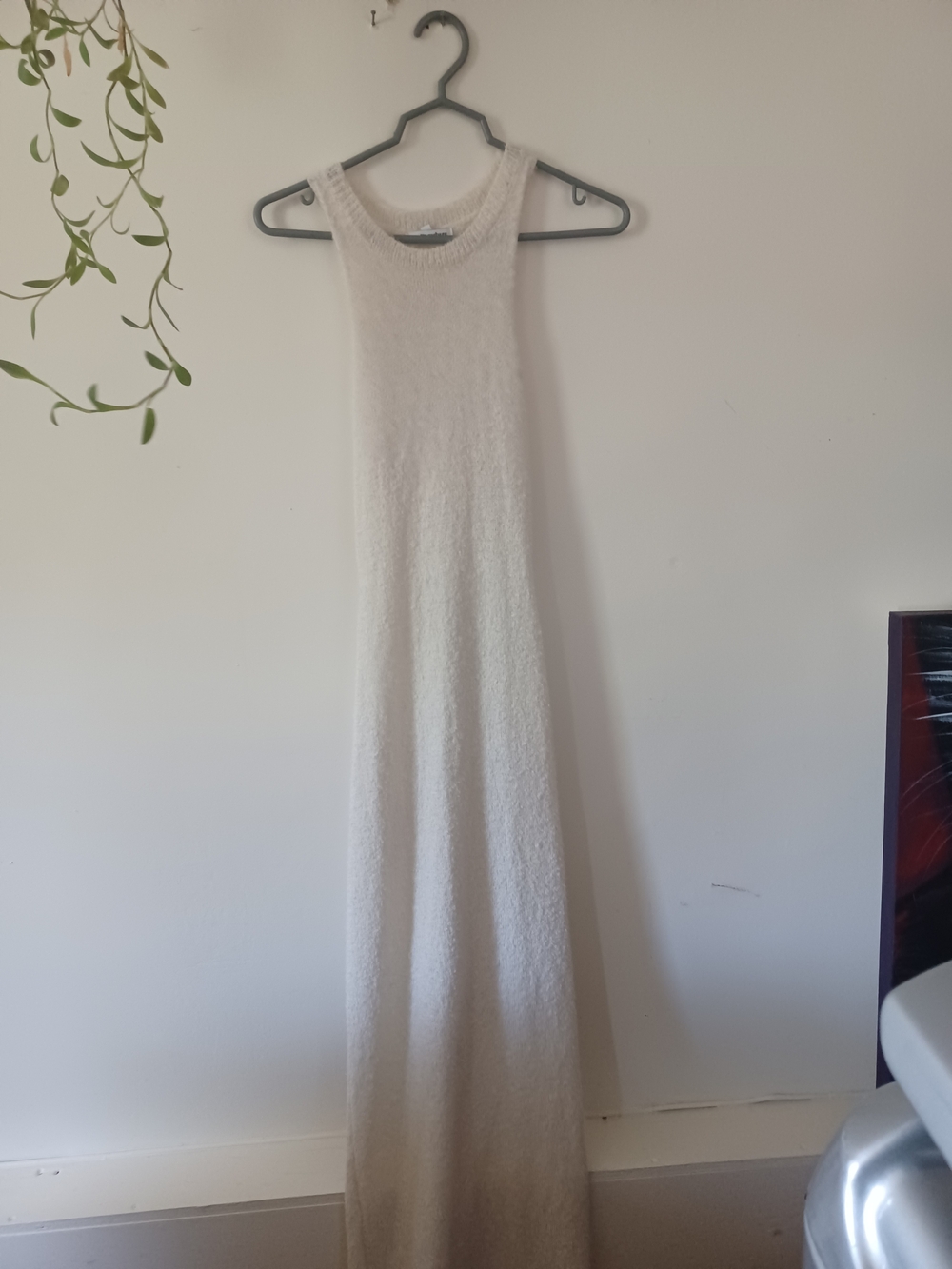 Sleeveless Ivory White Maxi Dress - Unbranded Minimalist rolled Knit